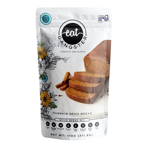 eat G.A.N.G.S.T.E.R. Allergy-Friendly Pumpkin Bread Mix | Grain-Free, No Dairy, Nuts, Gluten, Dairy, Paleo & AIP Diets, Baking Mix for Loaf, Doughnuts, Breakfast, Snack, Dessert