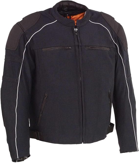 Milwaukee Leather Mens CE Armored All-Season Motorcycle Jacket - Small | All Seasons, Impact Protection ,Textile Racer Design, Vented