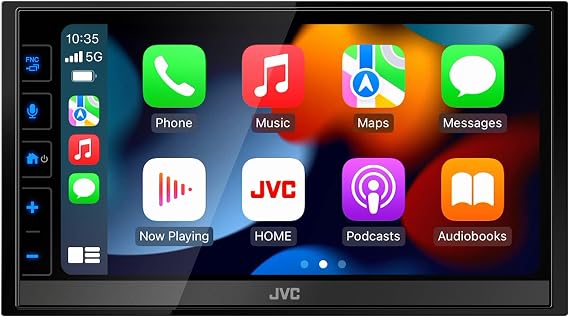 JVC KW-M785BW Wireless Apple CarPlay Android Auto Digital Media Player, Double Din, 6.8 Inch LCD Touchscreen, AM/FM, Bluetooth, USB Port, iDatalink Maestro, SiriusXM, Class D Amp, Car Radio