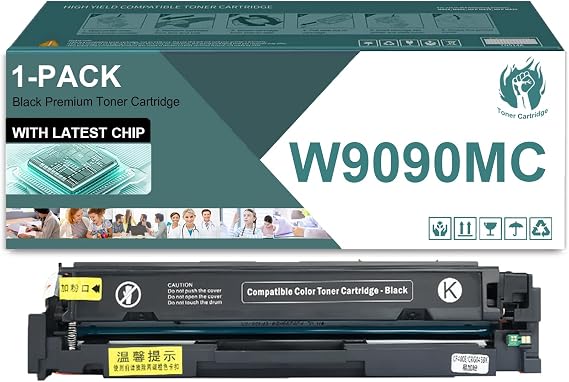 W9090MC Black Toner Cartridge High Yield Replacement Cartridges Compatible for HP Color LaserJet Managed E45028dn MFP E47528f Printers,1 Pack
