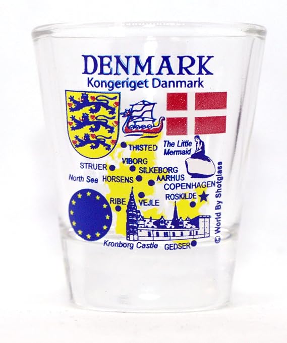 World By Shotglass Denmark EU Series Landmarks and Icons Shot Glass