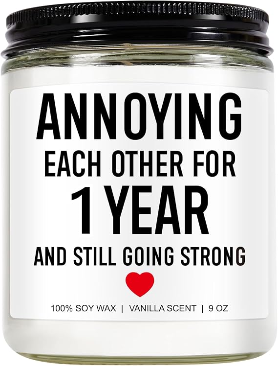 Younift Candle, 1 Year Anniversary, Gifts for Boyfriend, Girlfriend, Husband, Wife, Him, Her, First Anniversary, Gifts for Couple, Men, Women, 1st Year Wedding Anniv. Paper Presents or Decorations