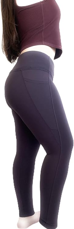Danskin Woman's Interlock Legging with 2 Side Pockets Winter Plum Color ~ Active Performance Soft Fabric Legging (as1, Alpha, m, Regular, Regular)