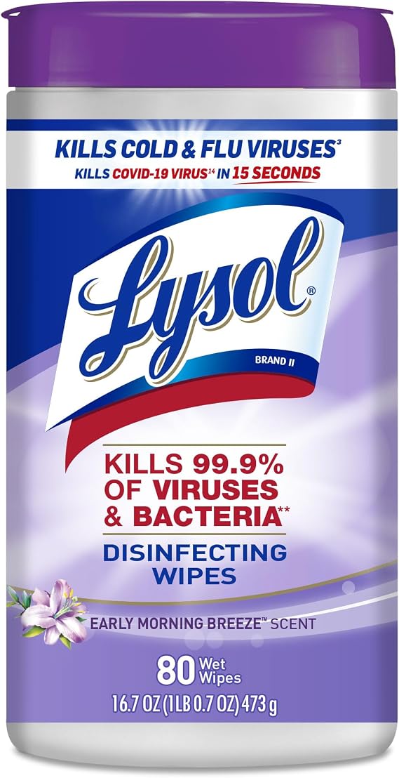Lysol Disinfecting Wipes, Multi-Surface Cleaner, Morning Breeze, 80 ct.