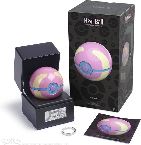 The Wand Company Original Poke Ball Authentic Replica - Realistic, Electronic, Die-Cast Poke Ball with Display Case Light Features Officially Licensed by Pokemon