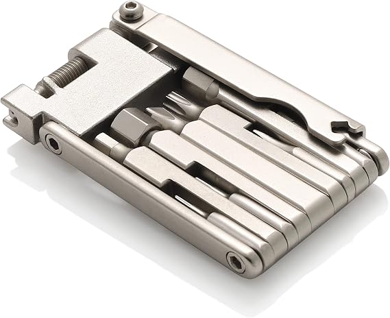CECO USA 13 Function Bike Tool with Chain Breaker, Bicycle Multi Tool, Ultra Slim, Compact Pocket Sized, Lightweight, High Strength CR-V 6150 Tool Steel, Easy To Carry, Case Pouch Included, Road
