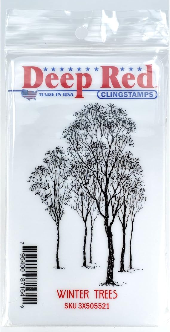 Winter Trees Rubber Cling Stamp 2 x 3.2 inches
