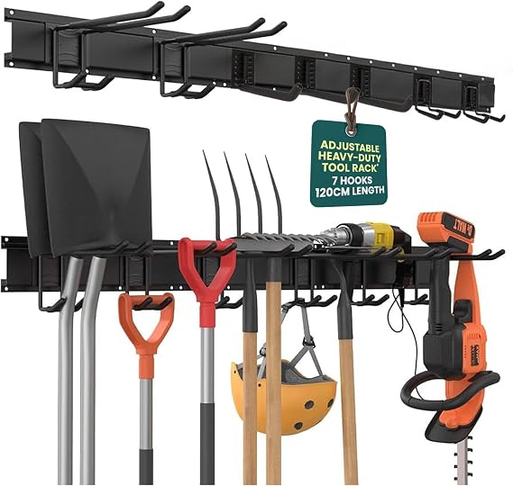 Green Haven Wall Mounted Garage Shelving Unit |Shed & Garden Tool Organiser