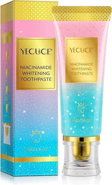 Niacinamide Whitening Toothpaste Radiant Whitening Toothpaste White Teeth Toothpaste Natural Whitening Toothpaste with Niacinamide Gentle Formula for Whiter Teeth