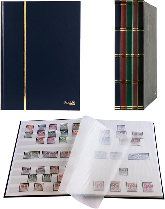 Prophila Collection 16 White Pages A4 Stamp Pocket Book Blue