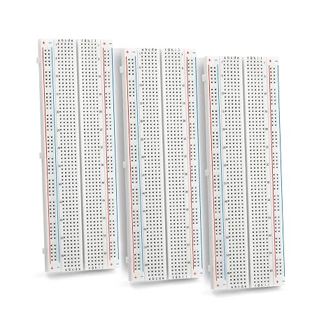 Chanzon 3 pcs Breadboard 830 Tie Points MB-102 Solderless Prototype Kit PCB | Universal Bread Board Plus 2 Power Rail and Adhesive Back for Small DIY Kits Arduino Proto Raspberry rasp Pi Project