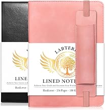 Lined Journal Notebook for Women Men, 256 Pages, Medium 5.7 in x 8.3 in - 100 GSM Thick Paper Hardcover Leather Journals for Writing, Work, School, Note Taking, Diary Notepad,2 PCS
