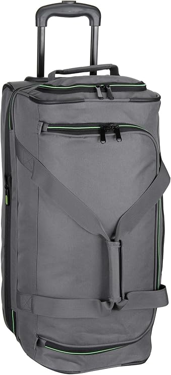 travelite trolley travel bag with wheels medium size, expandable, BASICS, soft luggage trolley bag with expandable fold, 55 cm, 51 - 64 liters