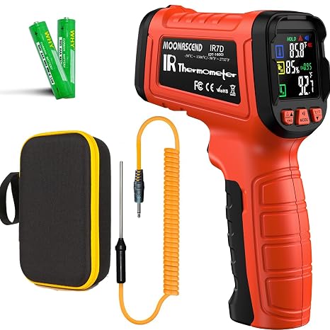 Infrared Thermometer Gun,58F to 2732F, Dual-Mode 50:1