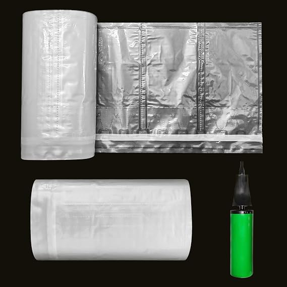 Packing Air Pillows for Shipping 300 Count Inflatable Packaging Air Bags with Pump, Purse Fillers for Shape Space Saving Air Cushion Package Alternative to Packing Peanuts, 3.54'' x 7.87''