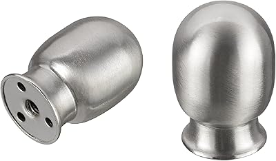 Aspen Creative 24032-12, Egg Shaped Finial for Lamp Shade, Steel in Brushed Nickel Finish, 1-78 Height 2 Pack