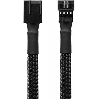 CRJ Micro 4-Pin GPU Fan Header Adapter Cable - 12-inch (30cm), Black Sleeved - Male Micro PH (2.0mm) 4-Pin PWM Fan Header Adapter for Graphics Card Fans and Pumps