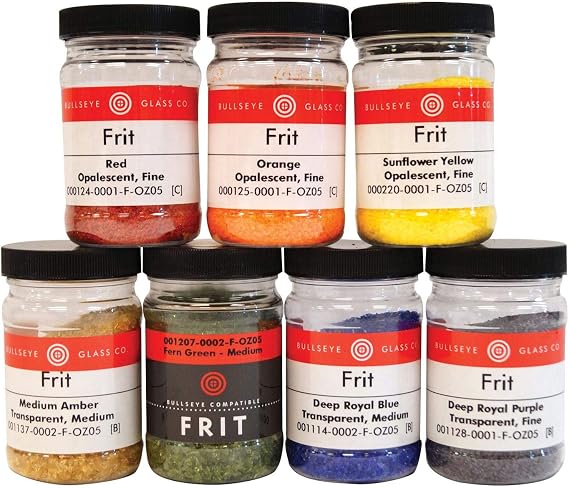 Fusible Glass Frit Assortment, 6 Colors, 90 COE - Made from Bullseye Glass