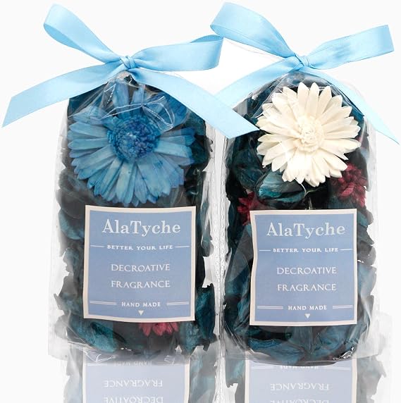 Summer Potpourri Bags, Ocean Scented Decorative Bowl Filler,2 PCS | Long-Lasting Scent,Blue Vase Filler Dried Flower, Flameless Home Fragrance Sachet, Natural Botanical Blend,Table Decor