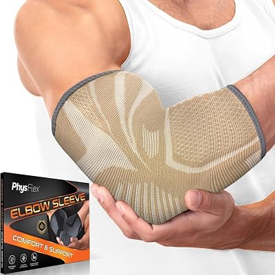 Elbow Brace 2 Pack for Tennis & Golfers Elbow Pain Relief - Elbow Compression Sleeve for Weightlifting, Workout, Fitness, Arthritis, Bursitis - Tendonitis Elbow Brace for Men & Women