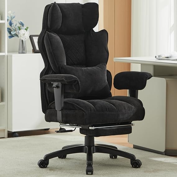 SKYE Gaming Chair, Spacious Seat, Breathable, Fabric & Memory Foam Cushion, 135° Reclining & Lumbar Support, Load Capacity 396.9 lbs 180 kg, Desk Chair, Office Chair, Home Work, President Chair