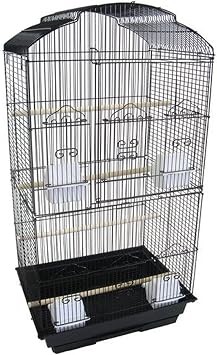 YML 3/8-Inch Bar Spacing Tall Shell Top Bird Cage, 18-Inch by 14-Inch, Black