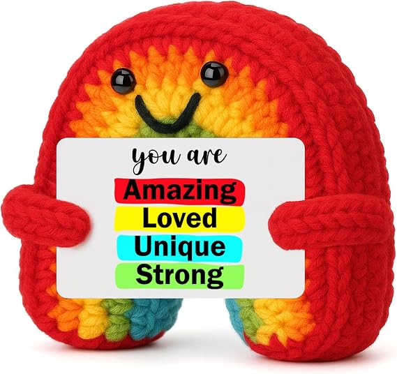 BuiltFit Birthday Inspirational Gifts for Women - You are Amazing, Crochet Rainbow Birthday Graduation Motivational Appreciation Gifts for College Student Her Him Men Coworker Boss Nurse Week