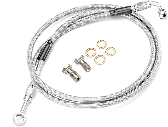Mofun 52" Non-ABS Brake Line Stainless Steel Fit for Harley Softail Dyna