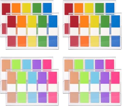 KICNIC Sticky Tabs 1000 Pcs 1.77  0.47 in,Fluorescent Pop Up Book Tabs, Adhesive Index Tabs for Annotating Books, Page Marker Flags, Reusable for School, Binder, Office, 8 Dispensers 10 Colors