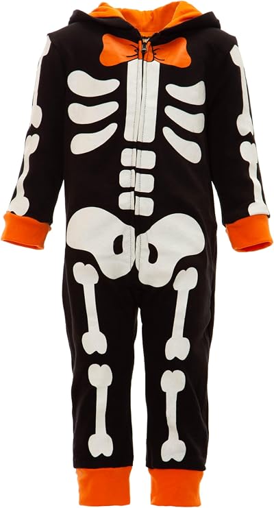 Funstuff Animals Dinosaur Skeleton Baby Fleece Zip Up Cosplay Fur Coverall Newborn to Toddler