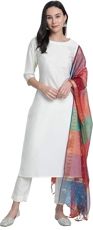 Janasya Indian Poly Silk Lehenga Choli with Dupatta for Women