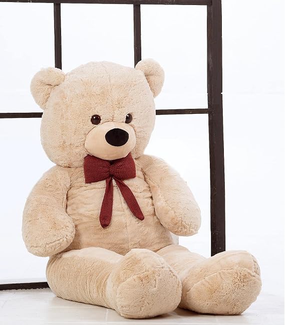 Special GIFT for Lover - GIANT Size Plush Bear with 160 cm Bow Tie - 100% LOCAL Beige