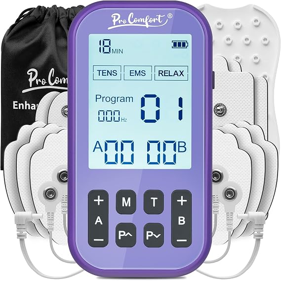 3-in-1 TENS Unit Muscle Stimulator 60 Modes Machine Dual Channel Rechargeable EMS Unit Massager with 10 Pads Electronic Massager for Pain Relief, Back, Sciatica, Neck, Shoulder, Hip, Elbow, Muscle