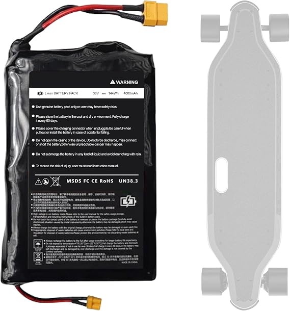 36V 4Ah Replacement Lithium Battery Pack for Meepo V5 Mini5 Standard Electric Skateboard, Size 5.98 x 3.86 x 1.57 Inches