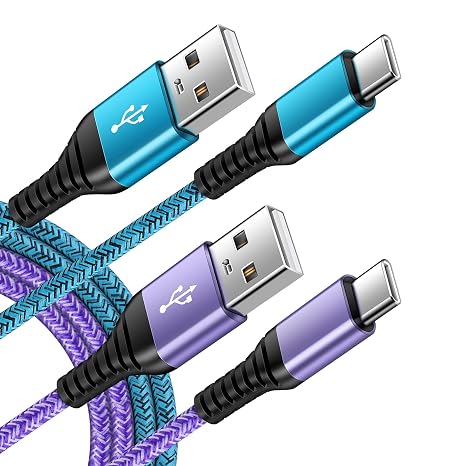 C Charger Cord Fast Charging USB Type C Cable Android Charger Cables 6FT | 2Pack for Samsung Galaxy S26 S25 S24 S23 S22 S21 S20 Ultra S20+ Note 20 10 S10 S9 Plus A12 A11 A52 Google Pixel 6 5 4 4a 3a