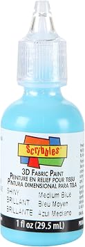 Scribbles 54128 3D Fabric Paint Shiny- Medium Blue