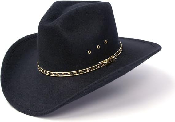Felt Finish Cowboy Hat - Pinch Front Style with Gold Band | Kids' Cowboy & Cowgirl Hat