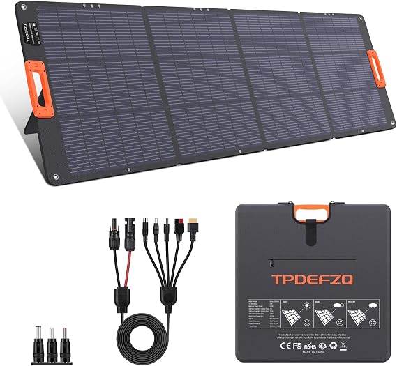N-Type 16BB 200W Portable Solar Panel for Power Station ETFE Foldable Solar Panel High 25% Efficiency IP68 Waterproof Solar Panels Kit for Outdoor Camping RV Backuot