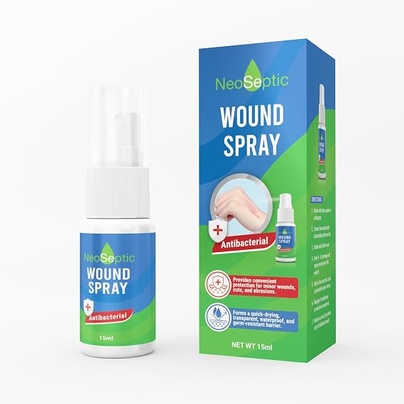 Wound Spray Antiseptic Treatment - Protects Skin Against Minor Wounds, Cuts, Scrapes - Seal Out Dirt & Promote Faster Healing