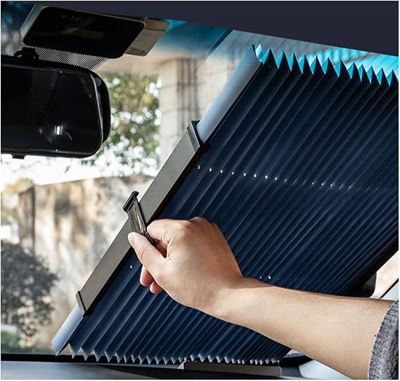 Free-Perforated Suction Cup Sunshade, Retractable Car Window Shade, Window Rlel Sunshade for Car Room, Honeycomb Sunshade Fits Various Models with 3 Suction Cups,W46*H120cm/W18.11*H47.24in