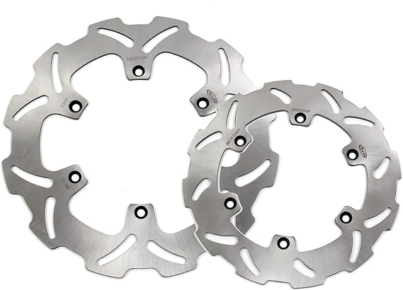 Wave Front and Rear Brake Discs Rotors Compatible with Suzuki RM125 1989-1999, RM250 1989-1999, RMX250S 1992-1998, DRZ400E 2000-2021, DRZ400S 2000-2021