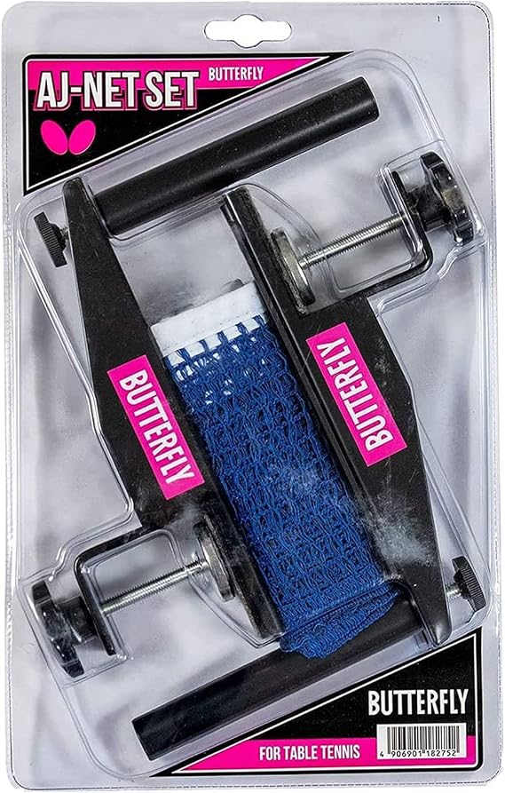 Butterfly AJ Table Tennis Net Set The AJ Net Set Fits Table Tennis Tables up to 1.75 inches Thick Length of the Net Set is 72 inches Adjustable Height and Tension