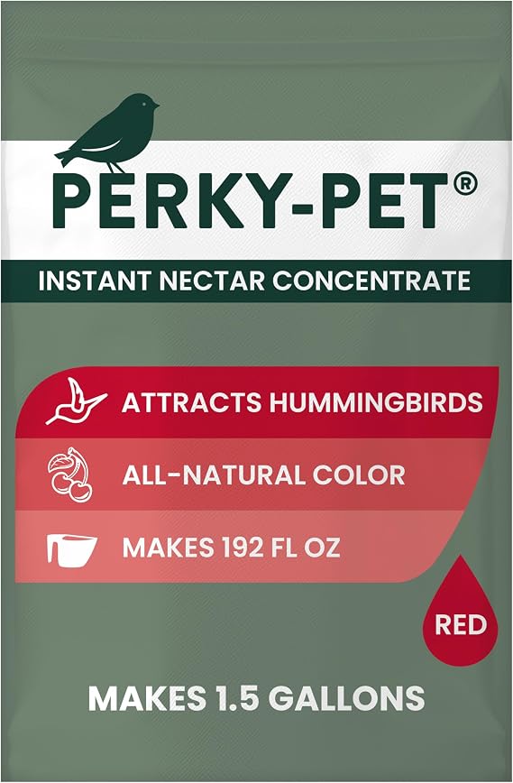 Perky-Pet Instant Hummingbird Nectar Concentrate, 2 lb Bag of Nectar Powder | Makes 192 oz of Liquid Hummingbird Food, 100% Sucrose Red Nectar for Outdoor Bird Feeders, No Boiling Needed
