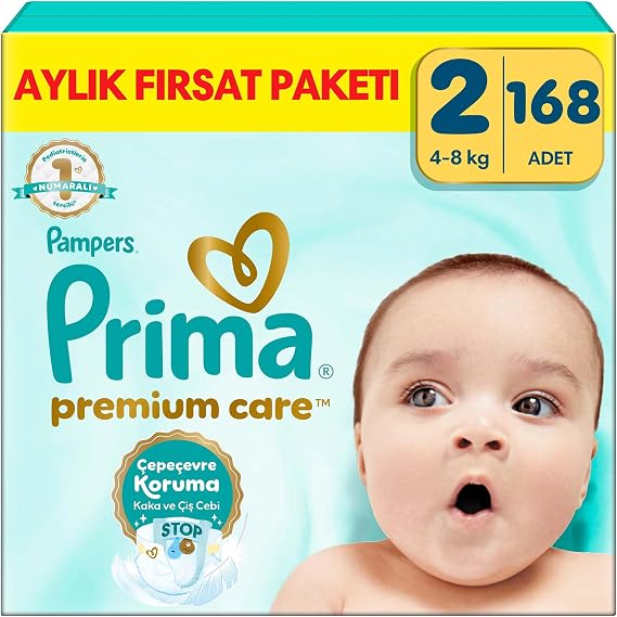 Prima Bebek Bezi Premium Care 2 Numara 168 Adet Aylık Fırsat Paketi