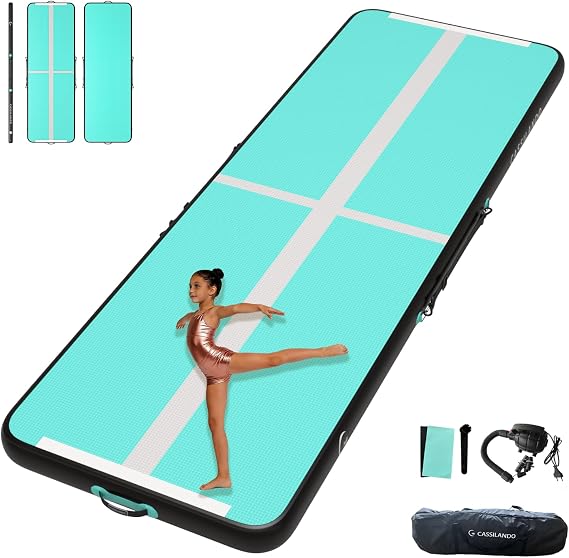Air Gymnastics Track Tumbling Mat 10ft/13ft/16ft Training mat, 4 inches Thick Air Tumble Track Mat with Electric Pump for Home Use/Gym/Yoga/TrainingOutdoor