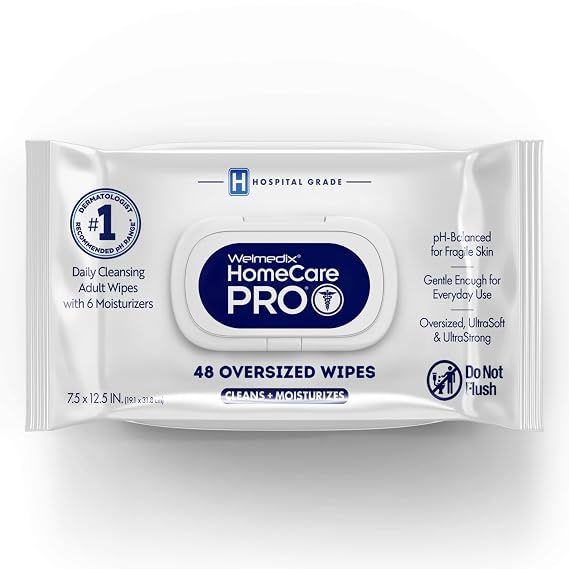Welmedix Adult Bathing Wipes - Oversized No Rinse Bath Wipes
