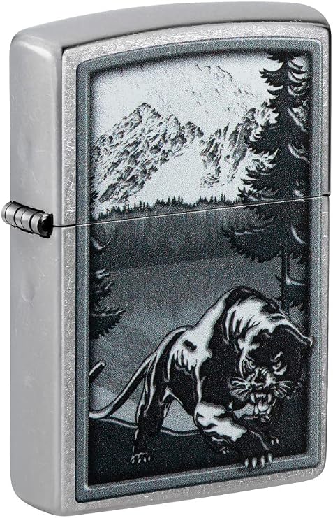 Zippo Mountain Lion Design Street Chrome Pocket Lighter
