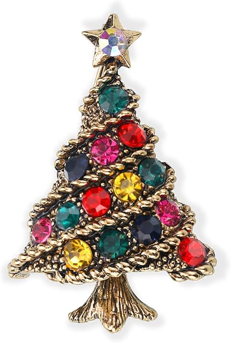 Christmas Tree Brooch Christmas Pins for Women,Christmas Tree Brooch Xmas Crystal Pin