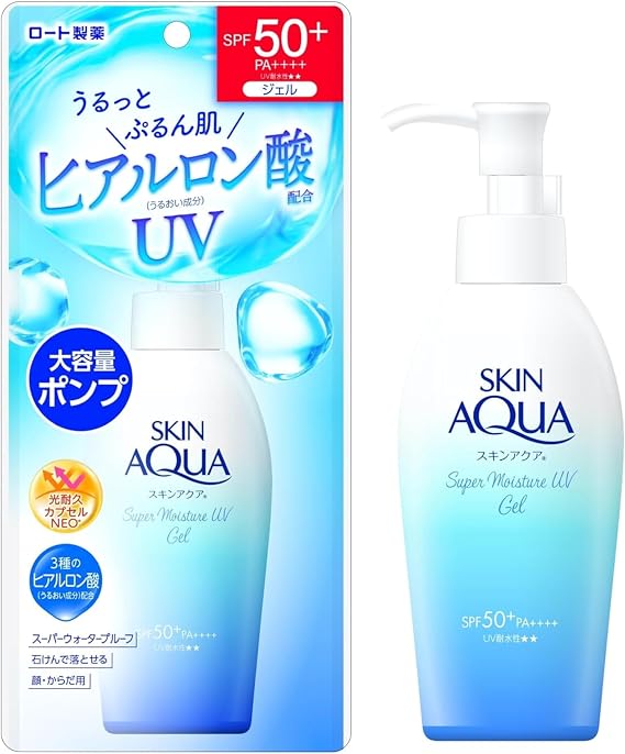 Skin Aqua 50+ UV Super Moisture Gel Large Capacity Pump Type Sunscreen Unscented 1 Piece x1