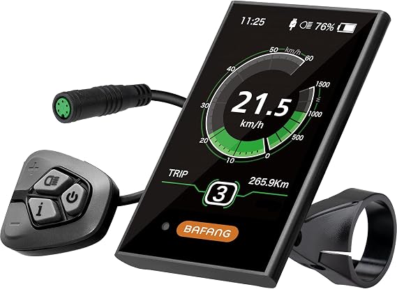 BAFANG 5 Pin Ebike Display DPC18 for BBS01B BBS02B BBSHD Mid Drive Motor | UART Version E-Bike Computer Display, 0-9 Pedal Assist Levels, Automatic Backlight, 3.5" HD Screen, IPX5 Waterproof